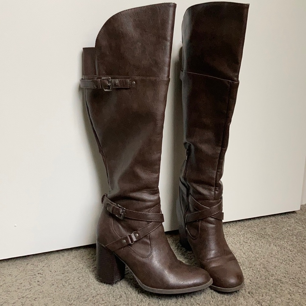 Over-the-knee Brown Riding Boots